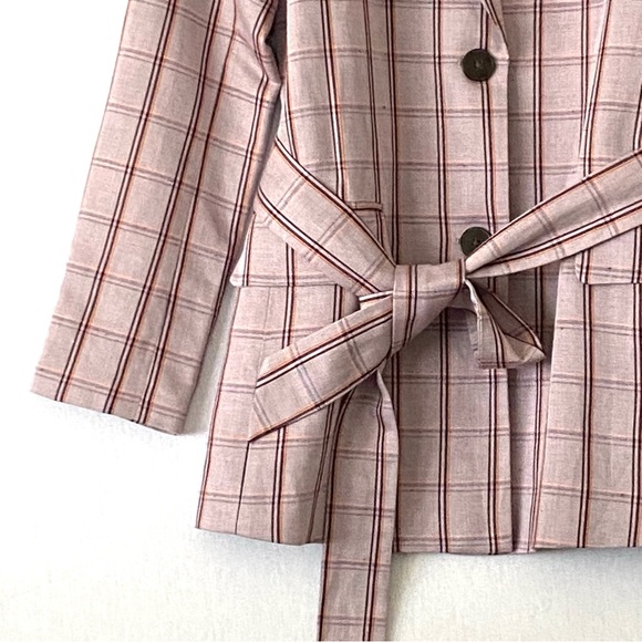 *SOLD* Frank and Oak Plaid Linen and Tencel Blazer Jacket - Picture 4 of 10